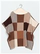 Checked knit poncho (M/L-L/XL)