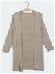 Ribbed knit cardigan with hood (M/L-L/XL)