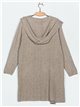 Ribbed knit cardigan with hood (M/L-L/XL)