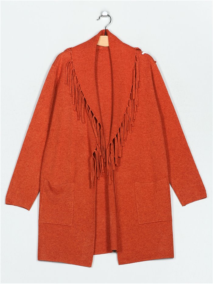 Knit cardigan with fringing (M/L-L/XL)