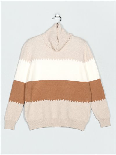 Roll neck striped sweater (M/L-XL/XXL)