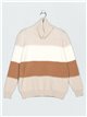 Roll neck striped sweater (M/L-XL/XXL)