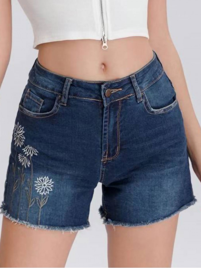 Embroidered denim shorts azul (S-XXL)