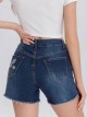 Short denim bordado azul (S-XXL)