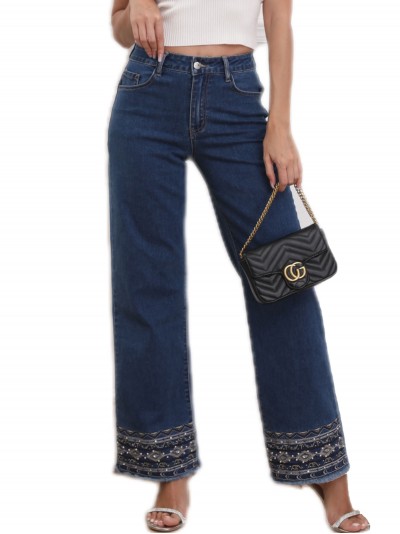 Embroidered straight jeans azul (S-XXL)