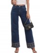 Embroidered straight jeans azul (S-XXL)