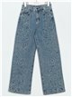 High waist embroidered straight jeans azul (S-XXL)