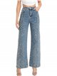 High waist embroidered straight jeans azul (S-XXL)