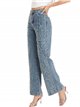 High waist embroidered straight jeans azul (S-XXL)