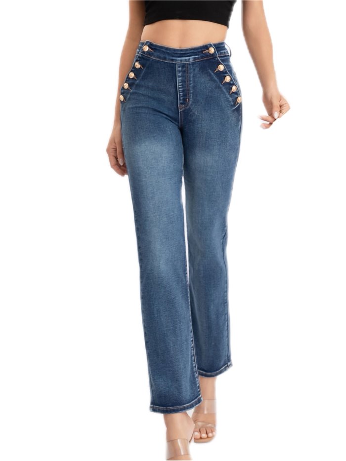 Jeans botones azul (S-XXL)