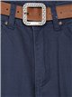 Belted straight jeans azul (S-XXL)