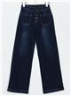 Jeans rectos botones azul (S-XXL)