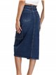 Falda denim midi bolsillos azul (XS-XL)