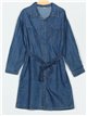 Vestido denim cinturón azul (S-XXL)