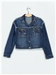 Denim jacket with rhinestone azul (S-XXL)