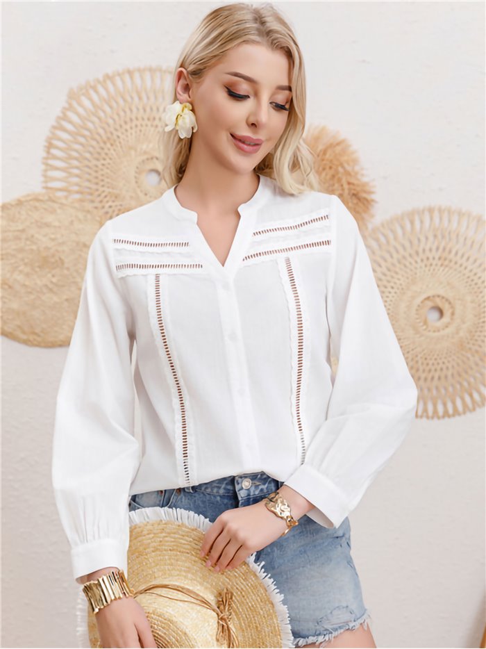 Shirt with lace blanco (M-L-XL-2XL)