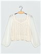 Blusa crochet manga gasa (M/-XL/2XL)