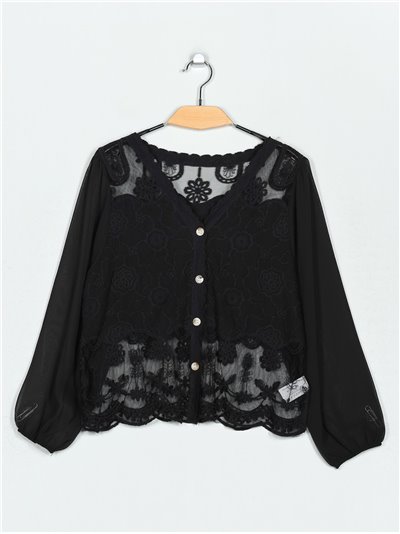 Cardigan with lace (M/-XL/2XL)