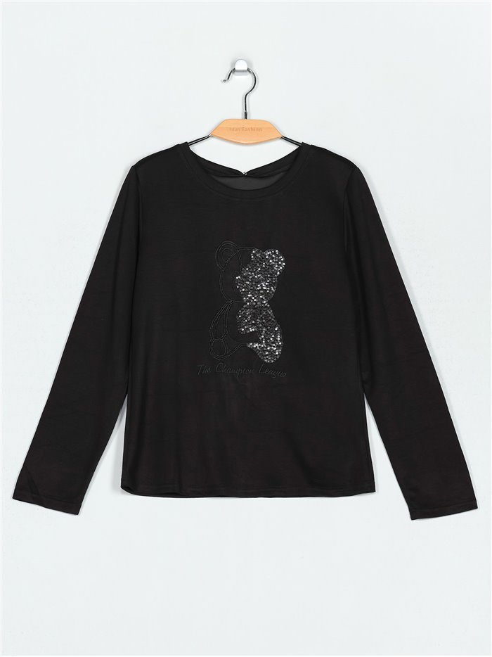 Bear t-shirt with sequins (S/M-L/XL)