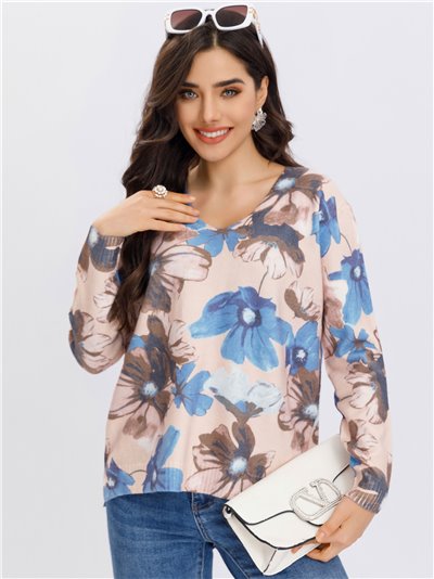 Oversized floral sweater (S/M-L/XL)