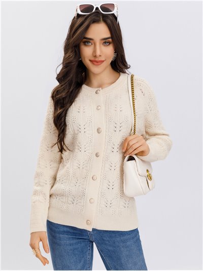 Textured soft knit cardigan (S/M-L/XL)