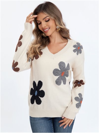 Floral sweater (S/M-L/XL)