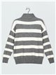 Striped sweater with zip (S/M-L/XL)