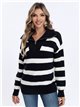 Striped sweater with zip (S/M-L/XL)