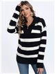 Striped sweater with zip (S/M-L/XL)