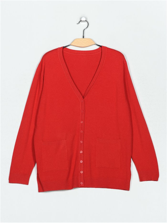 Plus size basic knitted cardigan (M/L-L/XL)