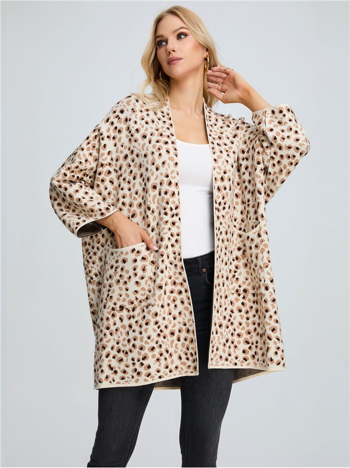 Capa maxi leopardo flecos (S/M-L/XL)