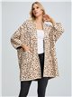 Leopard print maxi knit cape (S/M-L/XL)