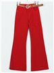 Jeans flare cinturón rojo (S-XXL)