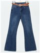 Jeans flare cinturón azul (S-XXL)