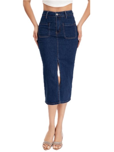 Denim midi skirt azul (XS-XL)