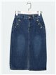 Falda denim midi botones azul (S-XXL)