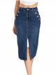 Falda denim midi botones azul (S-XXL)