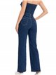 Gathered straight denim Jumpsuit azul (S-XXL)