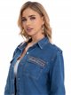 Denim overshirt with rhinestone azul (S-XXL)