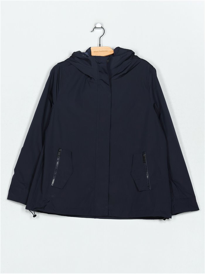 Parka water repellent with hood navy (M-L-XL-XXL)