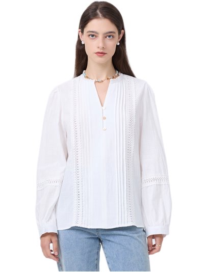 Blouse with lace blanco (M-L-XL-XXL)