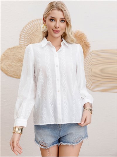 Camisa bordada blanco (M-L-XL-XXL)