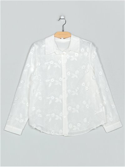 Floral shirt blanco (M-L-XL-XXL)