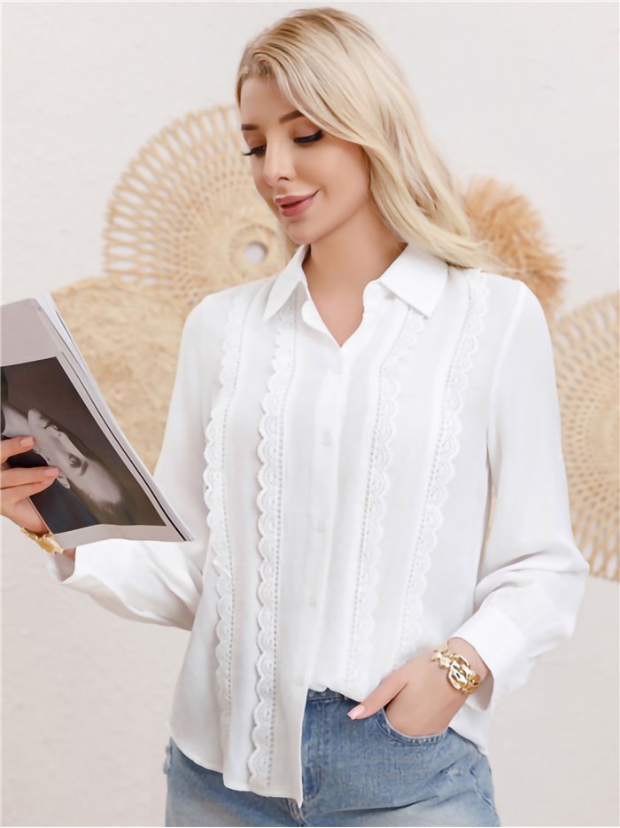 Lace shirt blanco (M-L-XL-XXL)