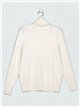 Roll neck textured cable-knit sweater (S/M-L/XL)