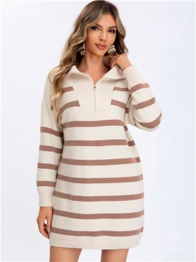 Striped dress with zip (S/M-L/XL)