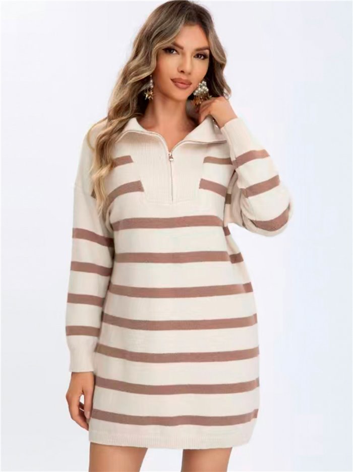 Striped dress with zip (S/M-L/XL)