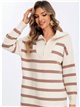 Striped dress with zip (S/M-L/XL)