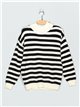 Striped sweater with pearl beads (S/M-L/XL)