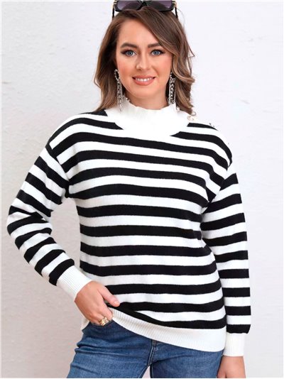 Striped sweater with pearl beads (S/M-L/XL)